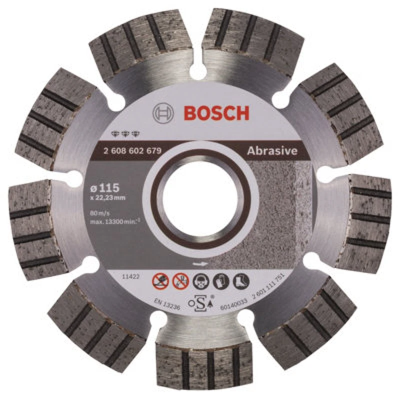 Image of Bosch Diamond cutting discs PRO Abrasive Diamond Disc 115 x 22.23mm 2608602679 2608602679