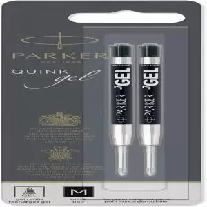 Image of Parker Quink Gel Ink Refill Medium Black Pack 2 1950362 16741NR