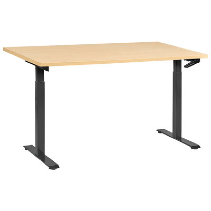 Image of Beliani Manual Adjustable Standing Desk Destines Black/ Light Brown 160 Cm 72 Cm