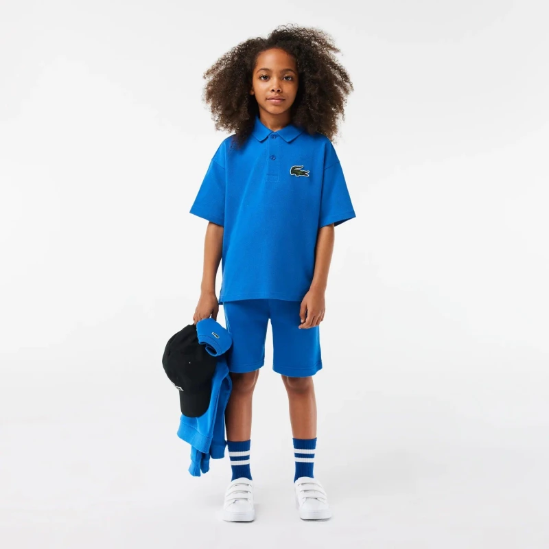 Image of Lacoste Kids Croc Logo Short-Sleeve Polo Shirt Ladigue male 8 Years