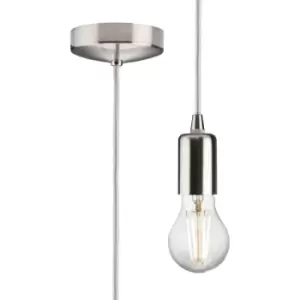 Image of Knightsbridge - 1.8m E27 Contemporary Pendant Set - Brushed Chrome 230V IP20 80W