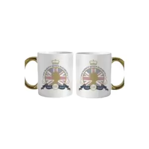 Image of Commemorative Queen Union Jack Gold Handle Mug
