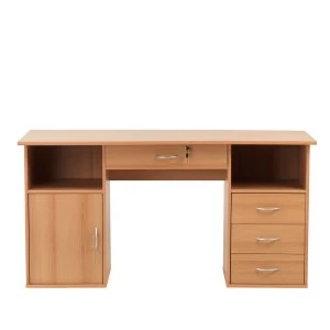 Image of Alphason Dallas Wooden Office Desk - Beech
