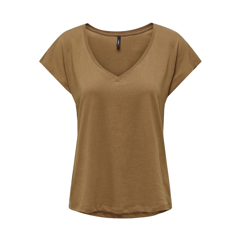 Image of Only Womens v-neck T-Shirt Only Winnie Marron Female S