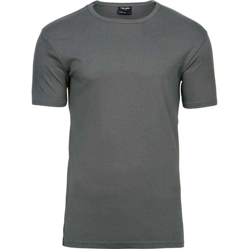Image of TEE JAYS Mens Interlock T-Shirt in Grey Size: Small Grey Male S