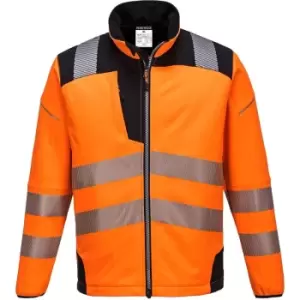 Image of Portwest Mens PW3 Hi-Vis Soft Shell Jacket (S) (Orange/Black) - Orange/Black