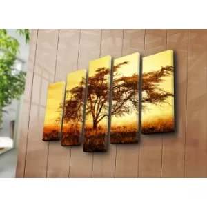 Image of 5PATK-26 Multicolor Decorative Canvas Painting (5 Pieces)