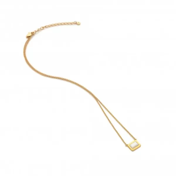 Image of Rectangle Mother of Pearl Necklace DN180