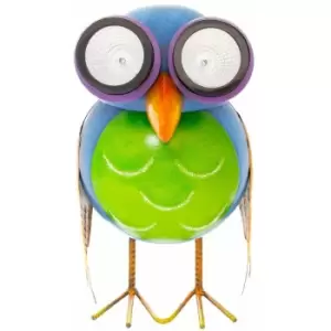 Image of Metal Animal Lights / Solar Powered LEDs / Weatherproof Statues / Garden Decorations / Patio Ornaments (Owl) - Gardenkraft