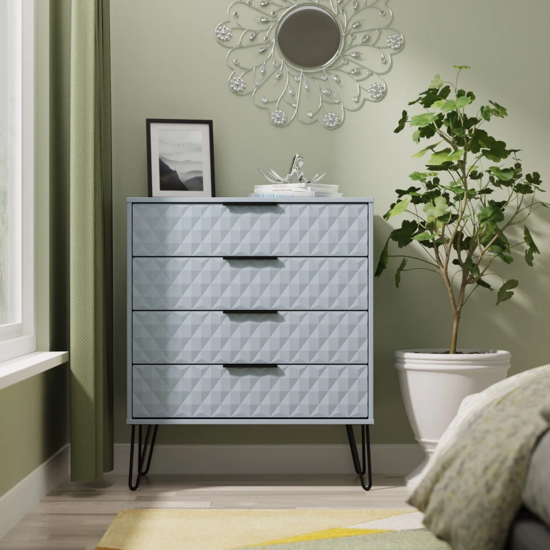 Image of Ready Assembled 2 U Islay 4 Drawer Chest (Ready Assembled) in Light Blue Size: Medium Light Blue Unisex Medium