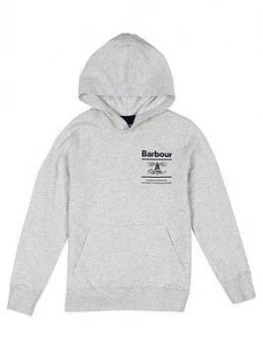 Image of Barbour Boys Reed Logo Hoodie - Ecru Marl