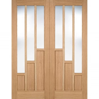 Image of Coventry Internal Glazed Prefinished Oak 3 Lite Pair Doors - 1220 x 1981mm