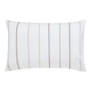 Image of Joules Countryside Scene 100% Cotton Housewife Pillowcase Pair White, Blue and Pink