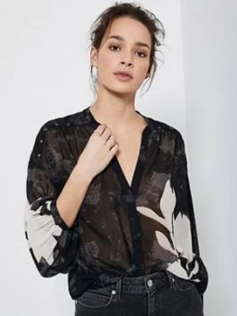 Image of Mint Velvet Monica Print Pin Tuck Blouse