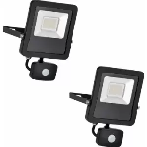 Image of 2 pack Outdoor IP65 Automatic Floodlight - 30W Cool White LED - pir Sensor