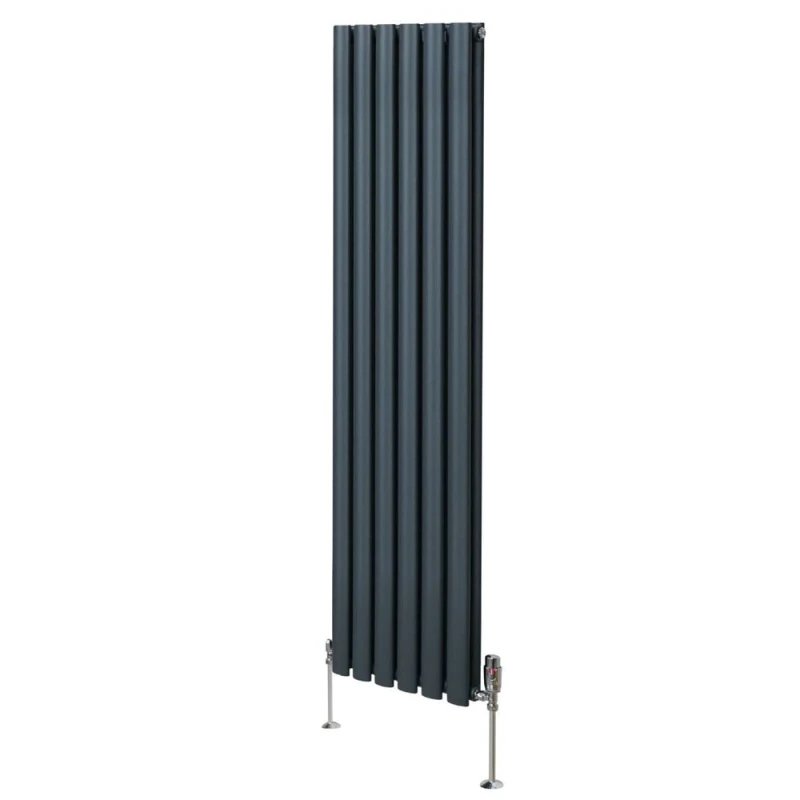 Image of MONSTER-SHOP Oval Column Radiator 1600mm x 360mm & trv Chrome Valves Modern 5055986194330