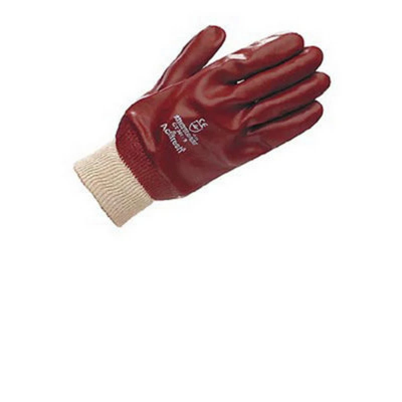 Image of Unisex Adults Gloves Pvc Fully Coated Knit Wrist