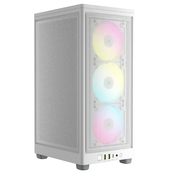 Image of CORSAIR iCUE 2000D RGB AIRFLOW Mini-ITX Case - White - CC-9011247-WW