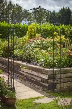 Image of Tom Chambers Heavy Duty Black Heritage 223cm x 142cm Metal Steel Garden Flower Rose Arch