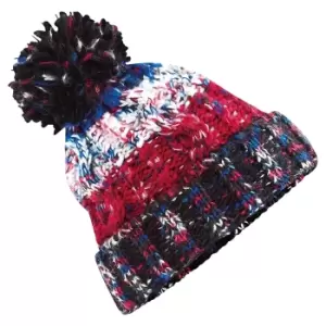 Image of Beechfield Womens/Ladies Corkscrew Pom Pom Beanie (One Size) (Solitaire Black)