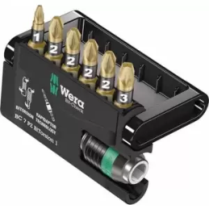 Image of Wera Bit-Check 7 PZ BiTorsion 1 05340260001 Bit set 7 Piece Pozidriv BiTorsion