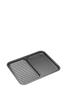 Image of Non-Stick 2-in-1 Divided Crisping Tray / Ridged Baking Tray