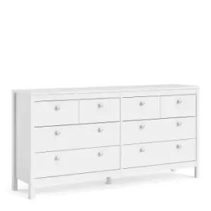 Image of Madrid Double Dresser 4 Plus 4 Drawers, white