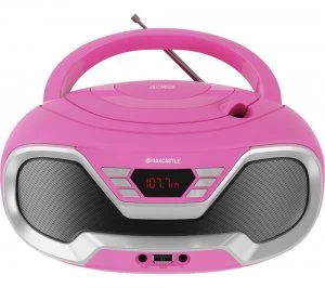 Image of OAKCASTLE CD200 FM Bluetooth Boombox - Pink
