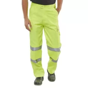 Image of Poly Cotton Trousers EN471 Saturn Yellow - Size 34S