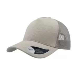Image of Atlantis Rapper Jersey Mid Visor Trucker Cap (One Size) (Light Grey)