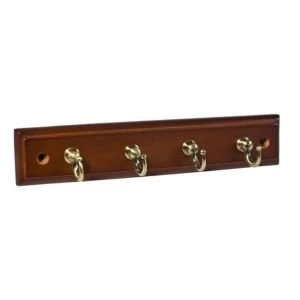 Image of BQ Mahogany antique brass effect Hook rail