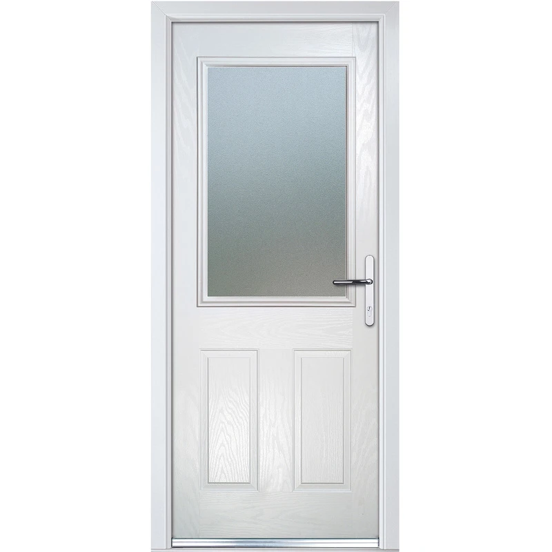 Image of Crystal Grp Door Two Square Glass White Lh 920 X 2055Mm Obs, White LGWHLHOB