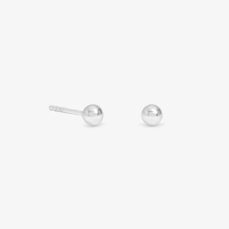 Image of Simply Silver Sterling Silver 925 Polished Ball Studs Silver female One Size