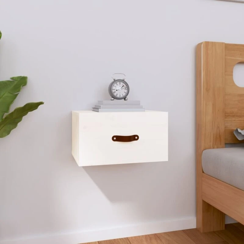 Image of Vidaxl Wall-mounted Bedside Cabinet White 40X29.5X22 Cm, White 820988