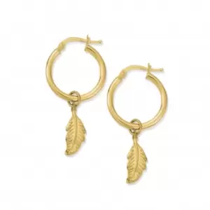 Image of Gold Didi Feather Hoop Earrings GEH724