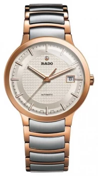 Image of RADO Centrix L Mens Automatic Silver / Rose Gold PVD Plated Watch