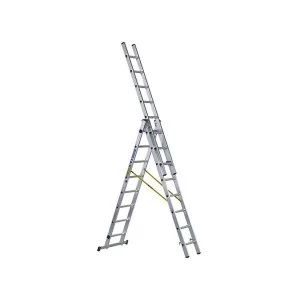 Image of Zarges D-Rung Combination Ladder 3-Part 3 x 12 Rungs