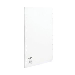 Image of Concord Subject Dividers 150gsm Punched 11 Holes 10 Part A4 White Ref 7970197