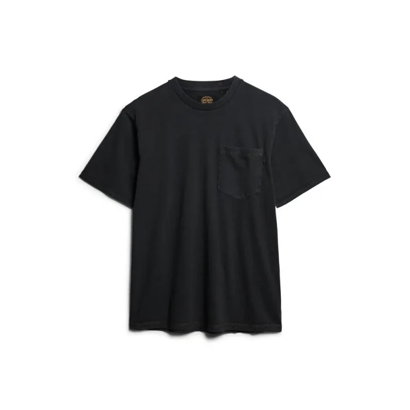 Image of Superdry Pocket T-Shirt with contrast stitching Superdry Noir Male M