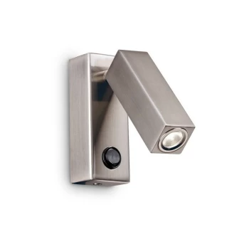 Image of Ideal Lux Lighting - Ideal Lux PAGE - Integrated LED Indoor Reading Wall Lamp 1 Light Nickel 3000K