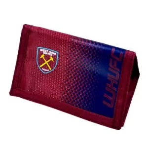 Image of West Ham FC Official Fade Football Wallet (One Size) (Claret/Blue)
