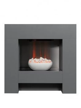 Image of Adam Fires & Fireplaces Adam Cubist Electric Fireplace Suite - Grey