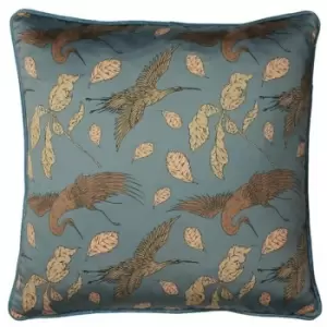 Image of Harper Square Cushion Cover (One Size) (Slate Blue) - Slate Blue - Paoletti