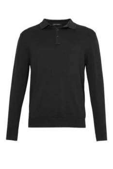 Image of Mens French Connection Portrait Wool Polo Jumper Black
