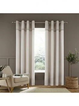 Image of Catherine Lansfield Melville Woven Texture Eyelet Curtains