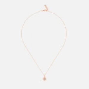 Image of Ted Baker Womens Elvina Enamel Mini Button Pendant - Rose Gold/Silver Glitter - Rose Gold