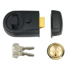 Image of Yale Locks Y3 Nightlatch Modern 60mm Backset Black Finish Visi