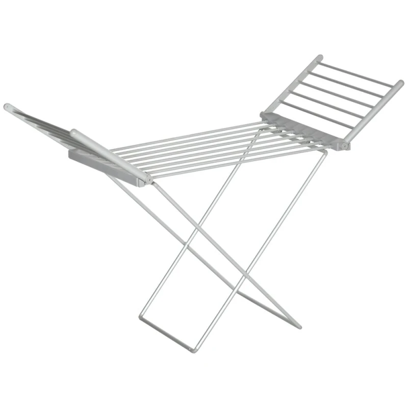 Image of HOMCOM Electric Heated Clothes Dryer Folding Drying Horse Rack Silver