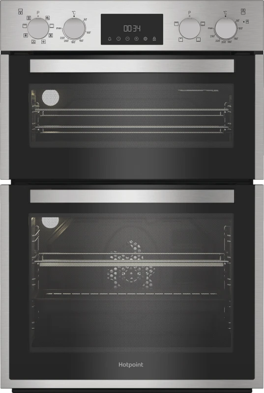 Image of Hotpoint DIH 82D IX Built In Electric Double Oven - Stainless Steel - A/A Rated