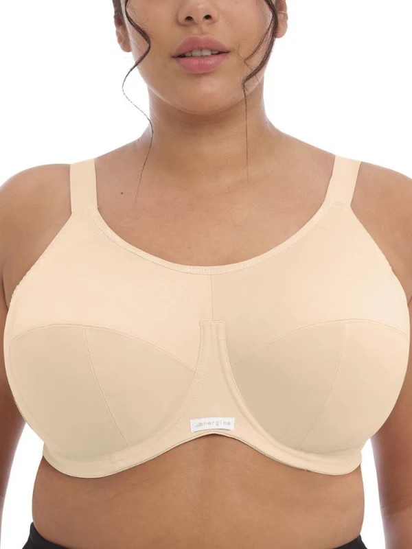Image of Elomi Womens Energise Full Cup Side Support Sports Bra in Nude Size: 40G Nude Female 40G